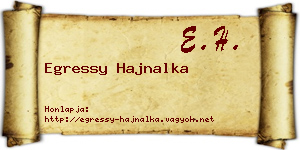 Egressy Hajnalka névjegykártya
