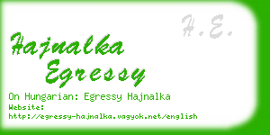 hajnalka egressy business card